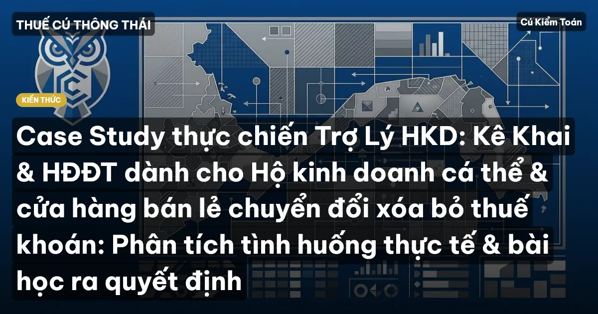 Case Study thực chiến Trợ Lý HKD: Kê Khai & HĐĐT dành cho Hộ kinh doanh cá thể & cửa hàng bán lẻ chuyển đổi xóa bỏ thuế khoán: Phân tích tình huống thực tế & bài học ra quyết định