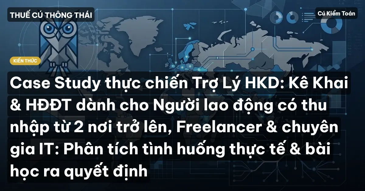Case Study thực chiến Trợ Lý HKD: Kê Khai & HĐĐT dành cho Người lao động có thu nhập từ 2 nơi trở lên, Freelancer & chuyên gia IT: Phân tích tình huống thực tế & bài học ra quyết định