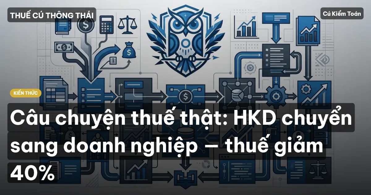 Câu chuyện thuế thật: HKD chuyển sang doanh nghiệp — thuế giảm 40%