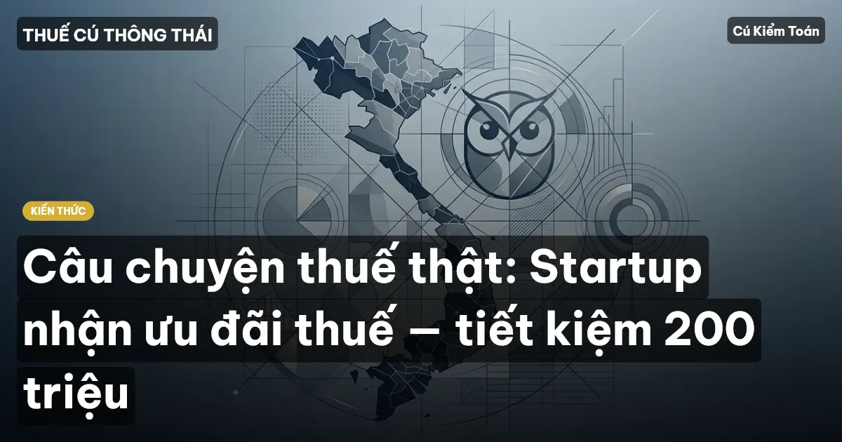 Câu chuyện thuế thật: Startup nhận ưu đãi thuế — tiết kiệm 200 triệu