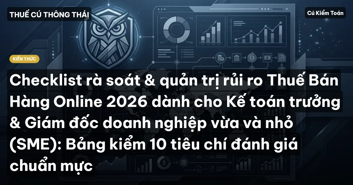 Checklist rà soát & quản trị rủi ro Thuế Bán Hàng Online 2026 dành cho Kế toán trưởng & Giám đốc doanh nghiệp vừa và nhỏ (SME): Bảng kiểm 10 tiêu chí đánh giá chuẩn mực