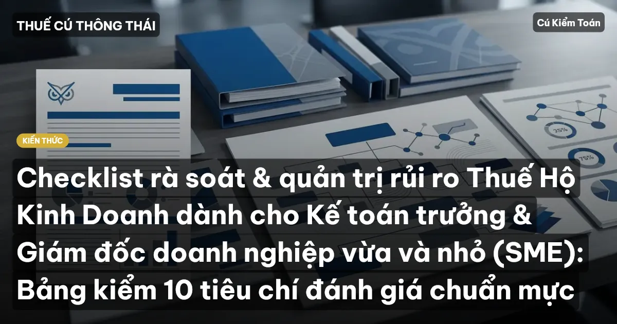 Checklist rà soát & quản trị rủi ro Thuế Hộ Kinh Doanh dành cho Kế toán trưởng & Giám đốc doanh nghiệp vừa và nhỏ (SME): Bảng kiểm 10 tiêu chí đánh giá chuẩn mực