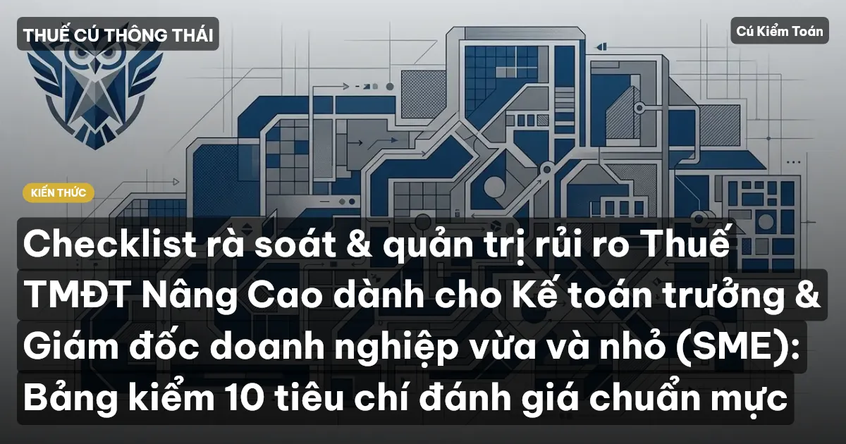 Checklist rà soát & quản trị rủi ro Thuế TMĐT Nâng Cao dành cho Kế toán trưởng & Giám đốc doanh nghiệp vừa và nhỏ (SME): Bảng kiểm 10 tiêu chí đánh giá chuẩn mực