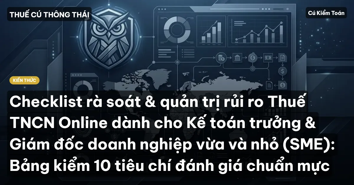Checklist rà soát & quản trị rủi ro Thuế TNCN Online dành cho Kế toán trưởng & Giám đốc doanh nghiệp vừa và nhỏ (SME): Bảng kiểm 10 tiêu chí đánh giá chuẩn mực