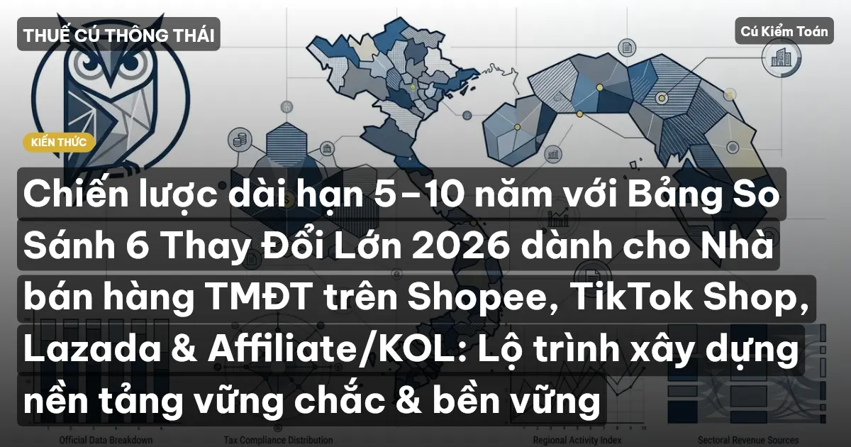 Chiến lược dài hạn 5–10 năm với Bảng So Sánh 6 Thay Đổi Lớn 2026 dành cho Nhà bán hàng TMĐT trên Shopee, TikTok Shop, Lazada & Affiliate/KOL: Lộ trình xây dựng nền tảng vững chắc & bền vững