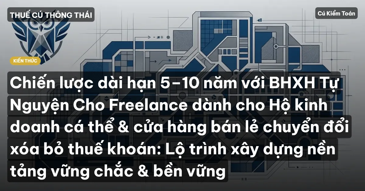 Chiến lược dài hạn 5–10 năm với BHXH Tự Nguyện Cho Freelance dành cho Hộ kinh doanh cá thể & cửa hàng bán lẻ chuyển đổi xóa bỏ thuế khoán: Lộ trình xây dựng nền tảng vững chắc & bền vững