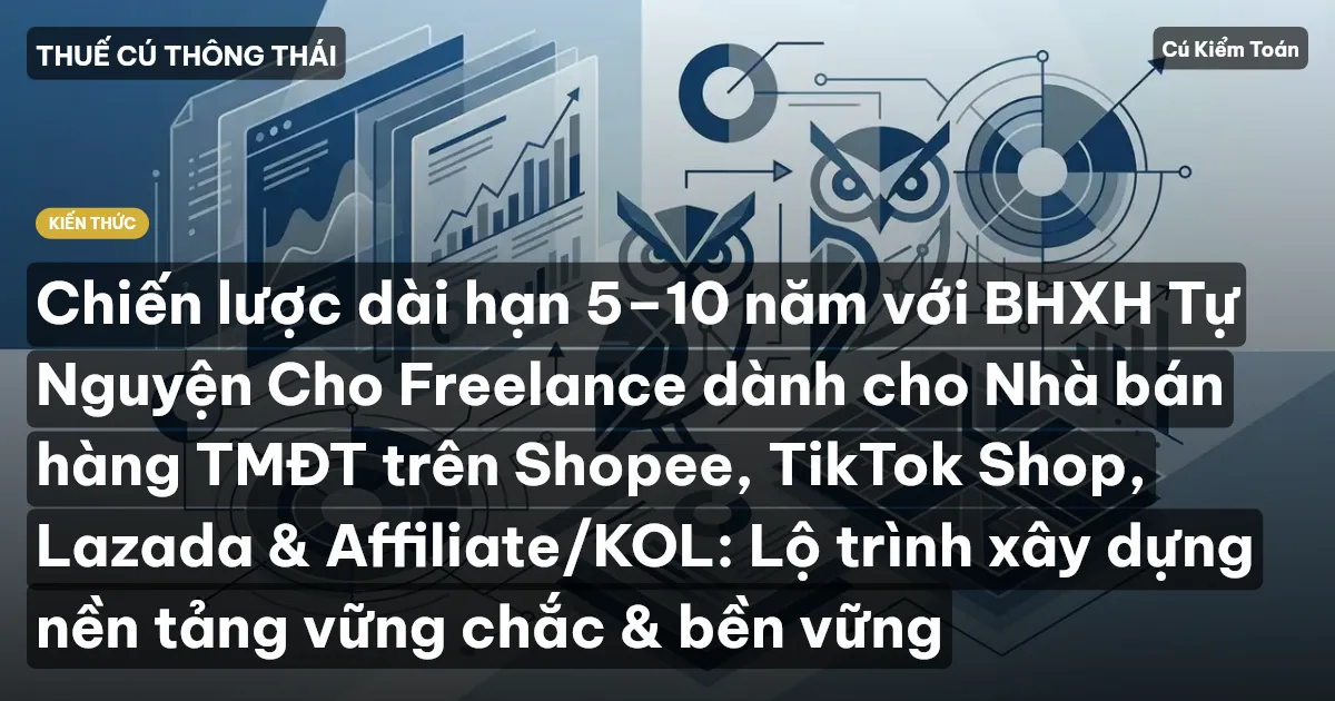 Chiến lược dài hạn 5–10 năm với BHXH Tự Nguyện Cho Freelance dành cho Nhà bán hàng TMĐT trên Shopee, TikTok Shop, Lazada & Affiliate/KOL: Lộ trình xây dựng nền tảng vững chắc & bền vững