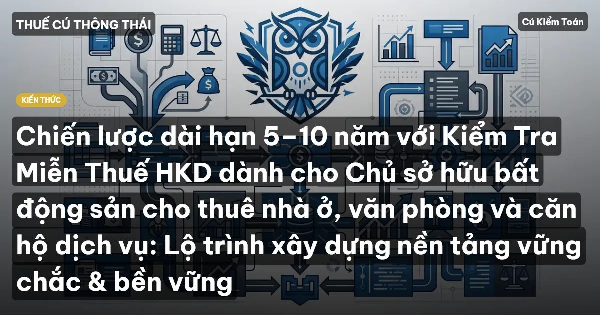 Chiến lược dài hạn 5–10 năm với Kiểm Tra Miễn Thuế HKD dành cho Chủ sở hữu bất động sản cho thuê nhà ở, văn phòng và căn hộ dịch vụ: Lộ trình xây dựng nền tảng vững chắc & bền vững