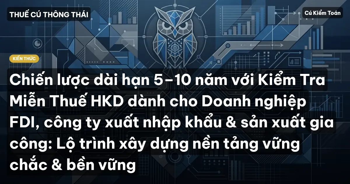 Chiến lược dài hạn 5–10 năm với Kiểm Tra Miễn Thuế HKD dành cho Doanh nghiệp FDI, công ty xuất nhập khẩu & sản xuất gia công: Lộ trình xây dựng nền tảng vững chắc & bền vững
