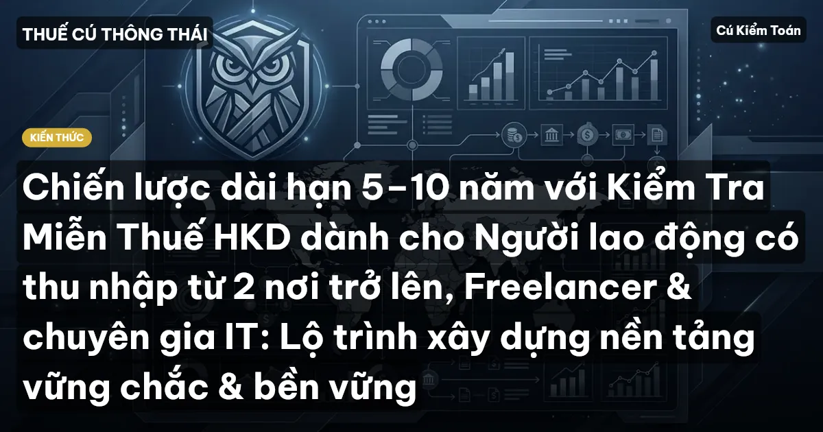 Chiến lược dài hạn 5–10 năm với Kiểm Tra Miễn Thuế HKD dành cho Người lao động có thu nhập từ 2 nơi trở lên, Freelancer & chuyên gia IT: Lộ trình xây dựng nền tảng vững chắc & bền vững