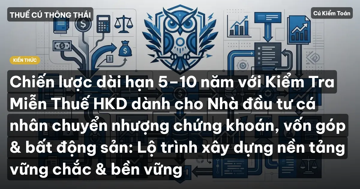 Chiến lược dài hạn 5–10 năm với Kiểm Tra Miễn Thuế HKD dành cho Nhà đầu tư cá nhân chuyển nhượng chứng khoán, vốn góp & bất động sản: Lộ trình xây dựng nền tảng vững chắc & bền vững