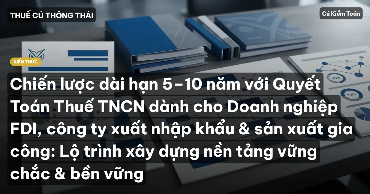Chiến lược dài hạn 5–10 năm với Quyết Toán Thuế TNCN dành cho Doanh nghiệp FDI, công ty xuất nhập khẩu & sản xuất gia công: Lộ trình xây dựng nền tảng vững chắc & bền vững