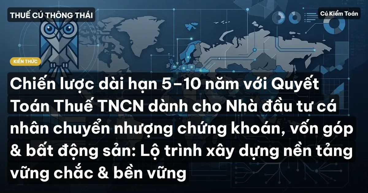 Chiến lược dài hạn 5–10 năm với Quyết Toán Thuế TNCN dành cho Nhà đầu tư cá nhân chuyển nhượng chứng khoán, vốn góp & bất động sản: Lộ trình xây dựng nền tảng vững chắc & bền vững