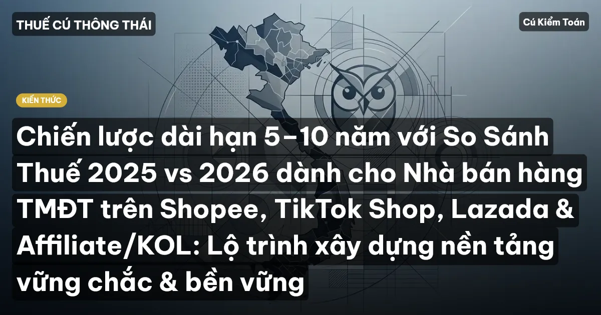 Chiến lược dài hạn 5–10 năm với So Sánh Thuế 2025 vs 2026 dành cho Nhà bán hàng TMĐT trên Shopee, TikTok Shop, Lazada & Affiliate/KOL: Lộ trình xây dựng nền tảng vững chắc & bền vững