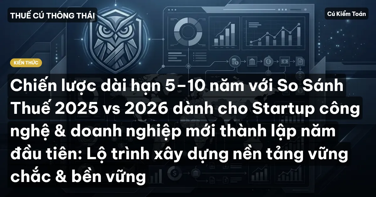 Chiến lược dài hạn 5–10 năm với So Sánh Thuế 2025 vs 2026 dành cho Startup công nghệ & doanh nghiệp mới thành lập năm đầu tiên: Lộ trình xây dựng nền tảng vững chắc & bền vững