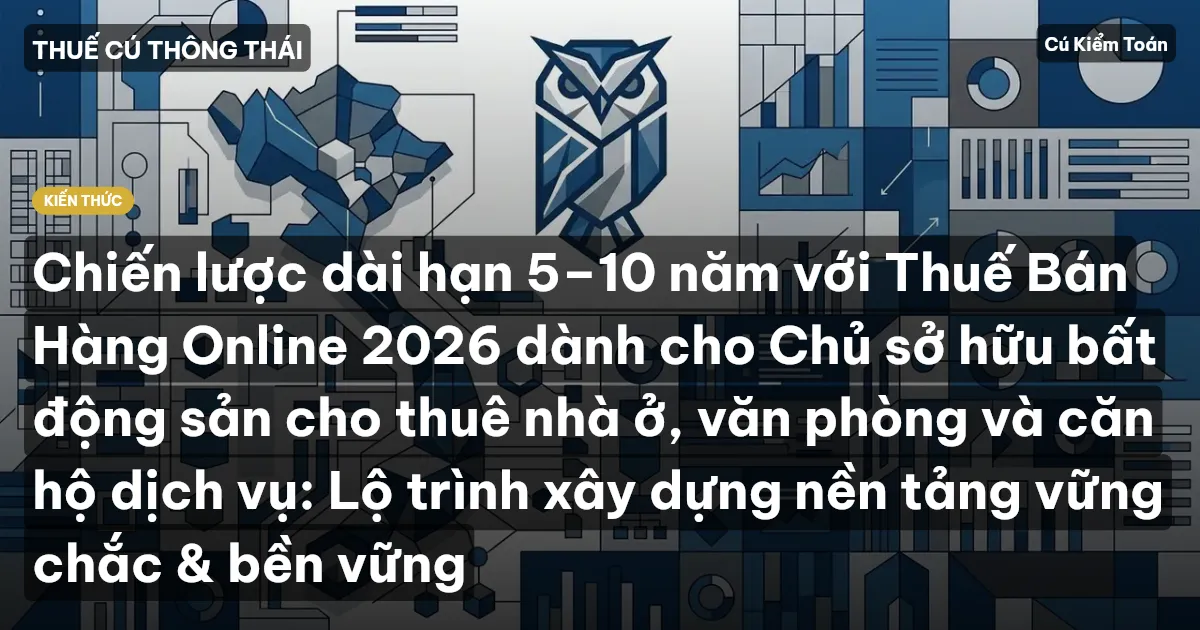 Chiến lược dài hạn 5–10 năm với Thuế Bán Hàng Online 2026 dành cho Chủ sở hữu bất động sản cho thuê nhà ở, văn phòng và căn hộ dịch vụ: Lộ trình xây dựng nền tảng vững chắc & bền vững