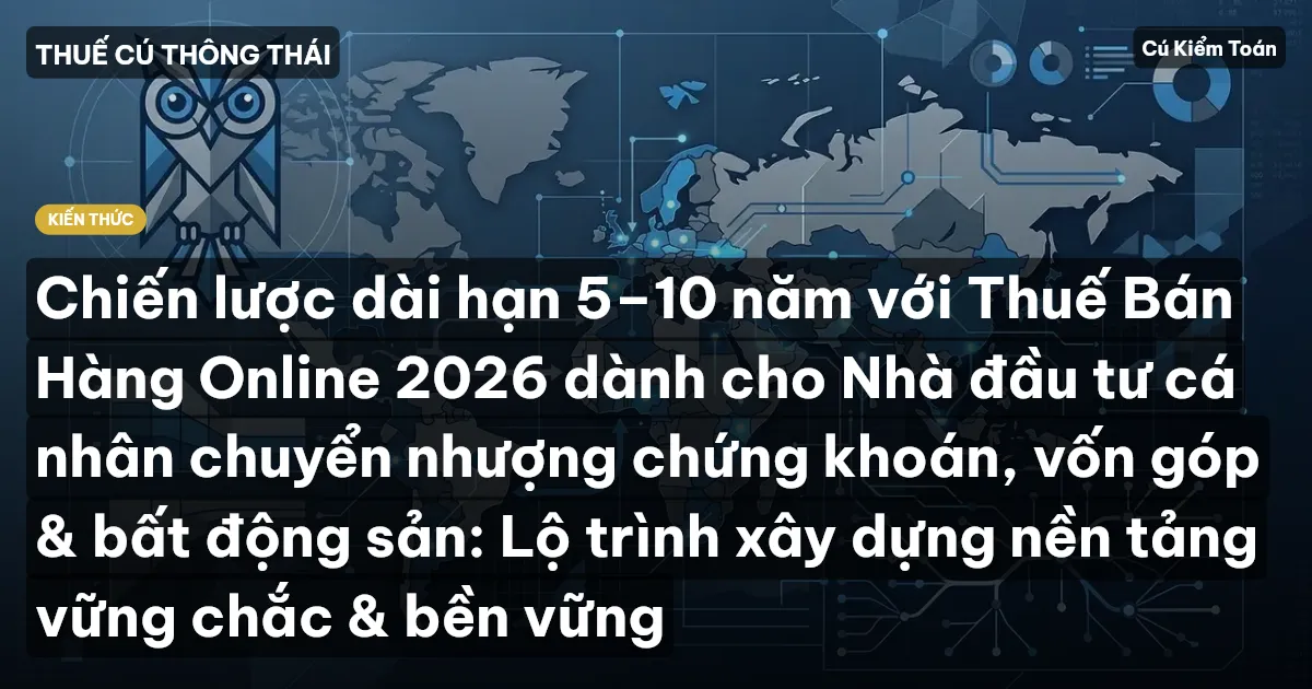 Chiến lược dài hạn 5–10 năm với Thuế Bán Hàng Online 2026 dành cho Nhà đầu tư cá nhân chuyển nhượng chứng khoán, vốn góp & bất động sản: Lộ trình xây dựng nền tảng vững chắc & bền vững