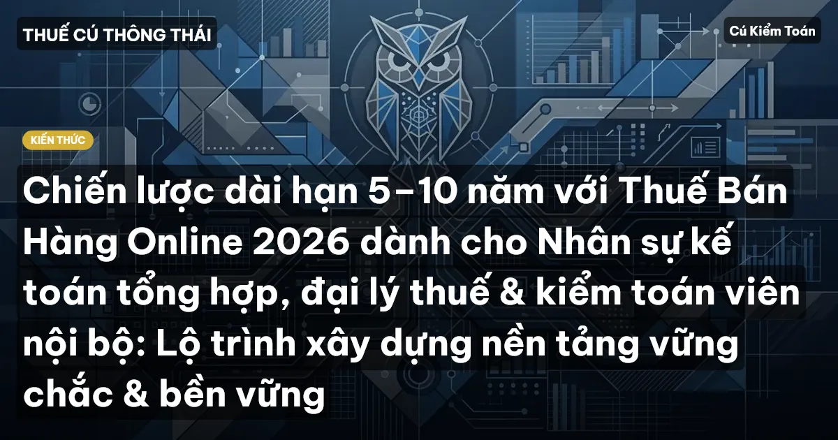 Chiến lược dài hạn 5–10 năm với Thuế Bán Hàng Online 2026 dành cho Nhân sự kế toán tổng hợp, đại lý thuế & kiểm toán viên nội bộ: Lộ trình xây dựng nền tảng vững chắc & bền vững