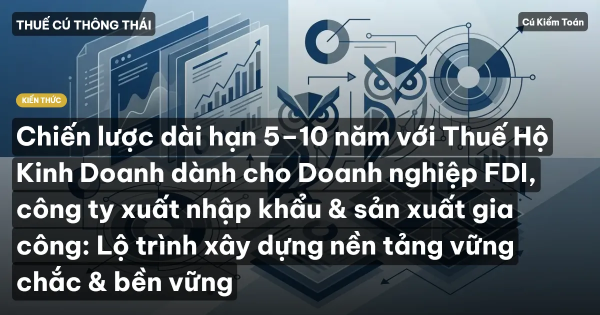 Chiến lược dài hạn 5–10 năm với Thuế Hộ Kinh Doanh dành cho Doanh nghiệp FDI, công ty xuất nhập khẩu & sản xuất gia công: Lộ trình xây dựng nền tảng vững chắc & bền vững
