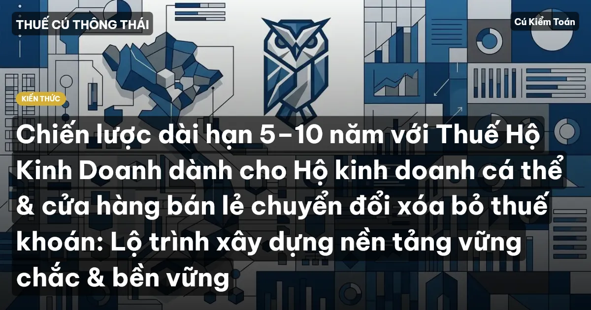 Chiến lược dài hạn 5–10 năm với Thuế Hộ Kinh Doanh dành cho Hộ kinh doanh cá thể & cửa hàng bán lẻ chuyển đổi xóa bỏ thuế khoán: Lộ trình xây dựng nền tảng vững chắc & bền vững