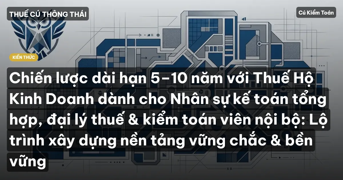 Chiến lược dài hạn 5–10 năm với Thuế Hộ Kinh Doanh dành cho Nhân sự kế toán tổng hợp, đại lý thuế & kiểm toán viên nội bộ: Lộ trình xây dựng nền tảng vững chắc & bền vững