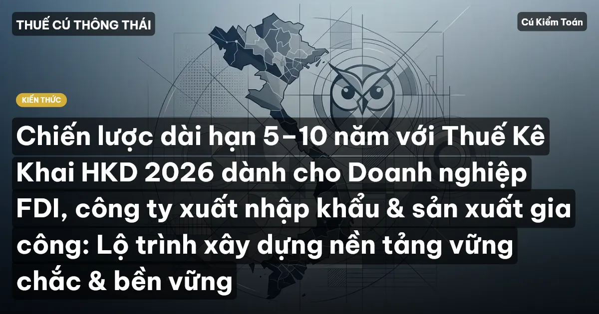 Chiến lược dài hạn 5–10 năm với Thuế Kê Khai HKD 2026 dành cho Doanh nghiệp FDI, công ty xuất nhập khẩu & sản xuất gia công: Lộ trình xây dựng nền tảng vững chắc & bền vững