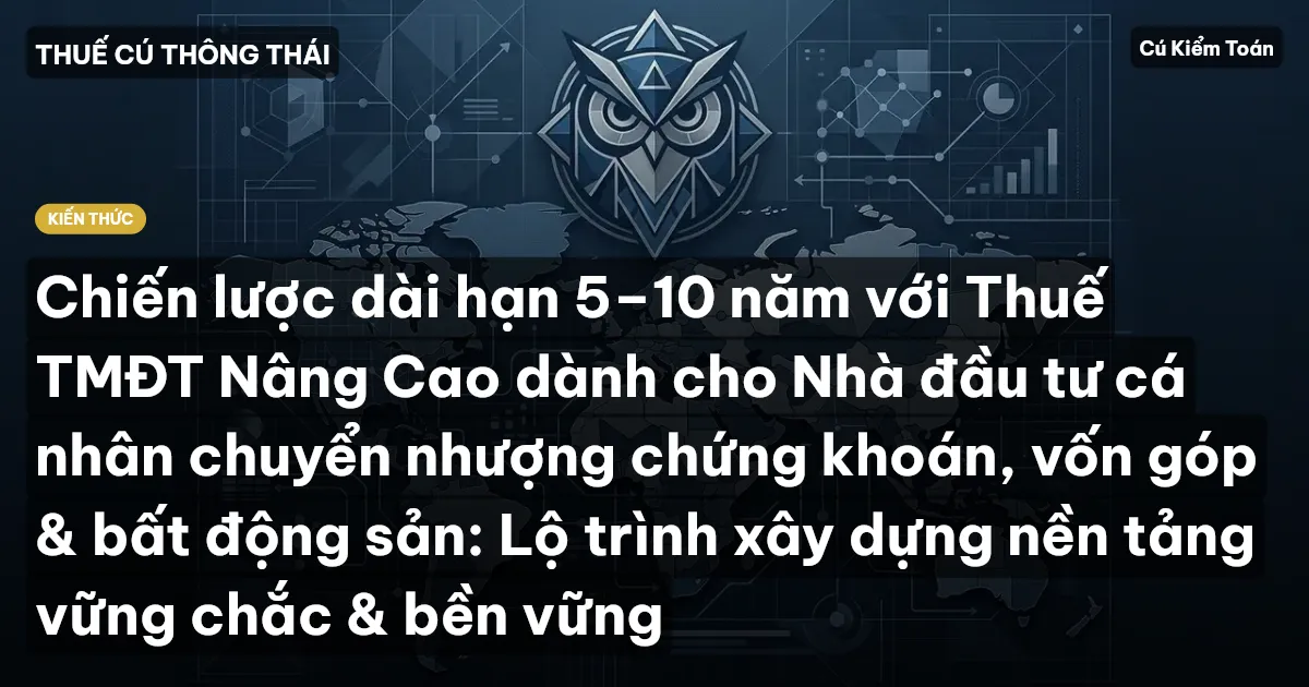Chiến lược dài hạn 5–10 năm với Thuế TMĐT Nâng Cao dành cho Nhà đầu tư cá nhân chuyển nhượng chứng khoán, vốn góp & bất động sản: Lộ trình xây dựng nền tảng vững chắc & bền vững