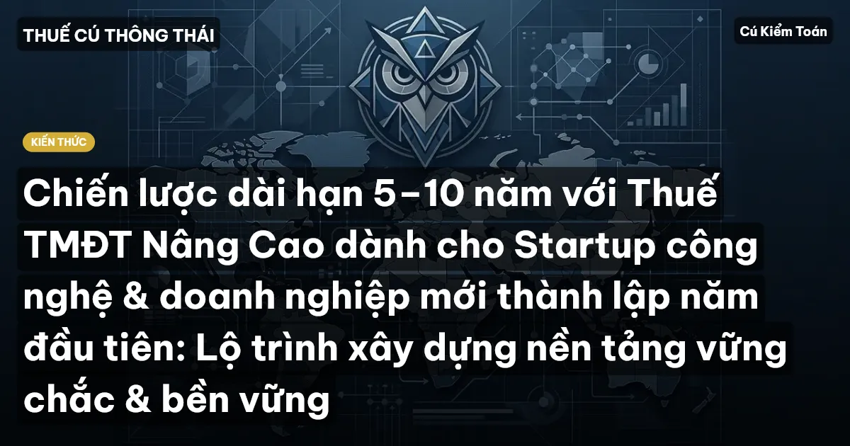 Chiến lược dài hạn 5–10 năm với Thuế TMĐT Nâng Cao dành cho Startup công nghệ & doanh nghiệp mới thành lập năm đầu tiên: Lộ trình xây dựng nền tảng vững chắc & bền vững