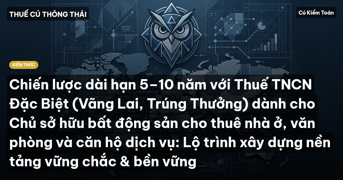 Chiến lược dài hạn 5–10 năm với Thuế TNCN Đặc Biệt (Vãng Lai, Trúng Thưởng) dành cho Chủ sở hữu bất động sản cho thuê nhà ở, văn phòng và căn hộ dịch vụ: Lộ trình xây dựng nền tảng vững chắc & bền vững