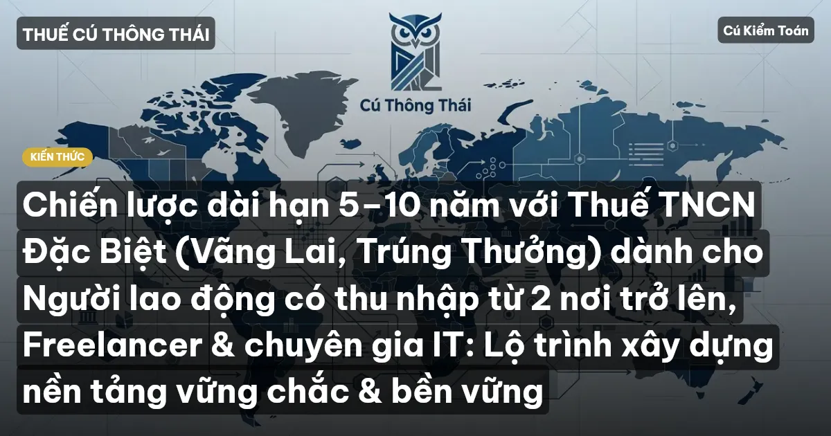 Chiến lược dài hạn 5–10 năm với Thuế TNCN Đặc Biệt (Vãng Lai, Trúng Thưởng) dành cho Người lao động có thu nhập từ 2 nơi trở lên, Freelancer & chuyên gia IT: Lộ trình xây dựng nền tảng vững chắc & bền vững