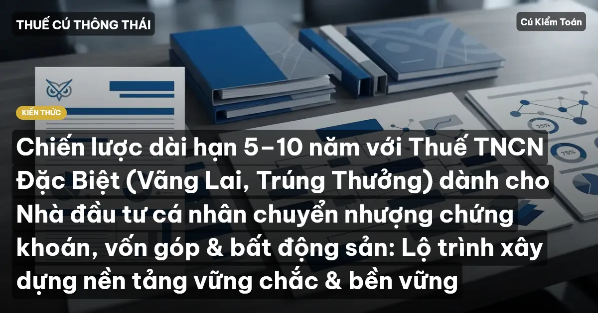 Chiến lược dài hạn 5–10 năm với Thuế TNCN Đặc Biệt (Vãng Lai, Trúng Thưởng) dành cho Nhà đầu tư cá nhân chuyển nhượng chứng khoán, vốn góp & bất động sản: Lộ trình xây dựng nền tảng vững chắc & bền vững