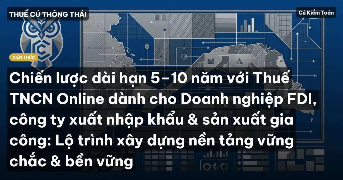 Chiến lược dài hạn 5–10 năm với Thuế TNCN Online dành cho Doanh nghiệp FDI, công ty xuất nhập khẩu & sản xuất gia công: Lộ trình xây dựng nền tảng vững chắc & bền vững
