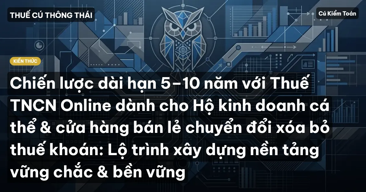 Chiến lược dài hạn 5–10 năm với Thuế TNCN Online dành cho Hộ kinh doanh cá thể & cửa hàng bán lẻ chuyển đổi xóa bỏ thuế khoán: Lộ trình xây dựng nền tảng vững chắc & bền vững