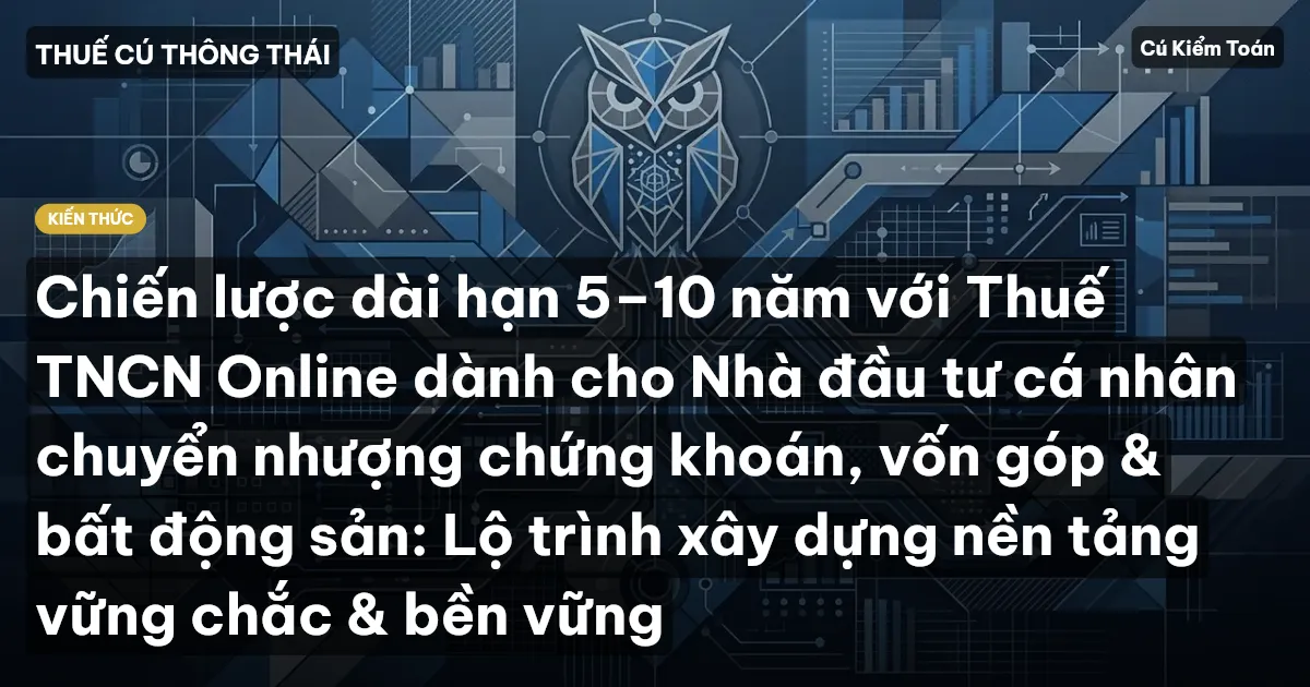 Chiến lược dài hạn 5–10 năm với Thuế TNCN Online dành cho Nhà đầu tư cá nhân chuyển nhượng chứng khoán, vốn góp & bất động sản: Lộ trình xây dựng nền tảng vững chắc & bền vững