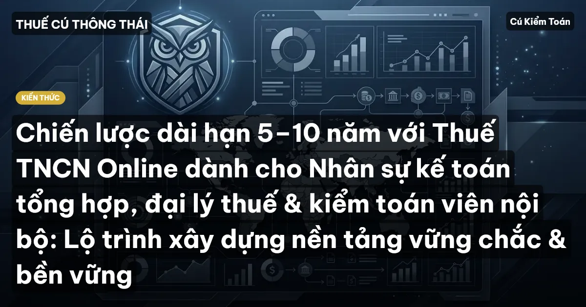 Chiến lược dài hạn 5–10 năm với Thuế TNCN Online dành cho Nhân sự kế toán tổng hợp, đại lý thuế & kiểm toán viên nội bộ: Lộ trình xây dựng nền tảng vững chắc & bền vững