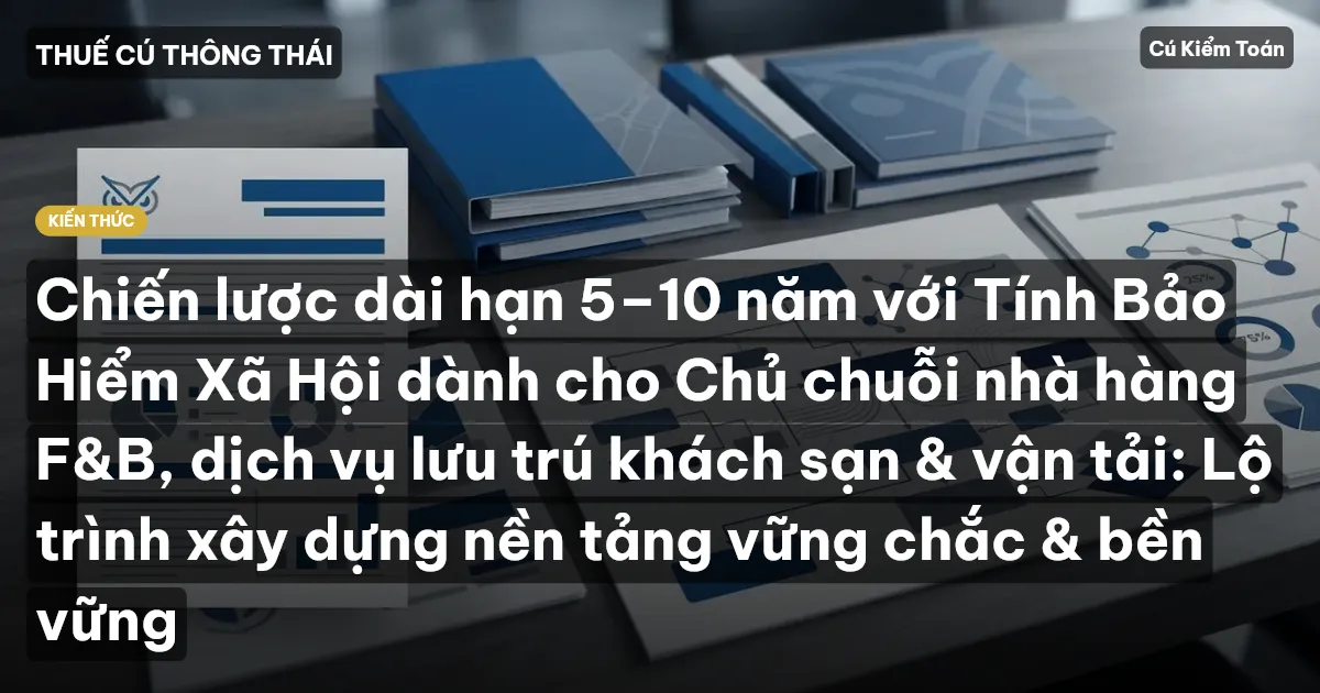Chiến lược dài hạn 5–10 năm với Tính Bảo Hiểm Xã Hội dành cho Chủ chuỗi nhà hàng F&B, dịch vụ lưu trú khách sạn & vận tải: Lộ trình xây dựng nền tảng vững chắc & bền vững