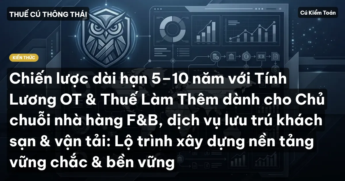 Chiến lược dài hạn 5–10 năm với Tính Lương OT & Thuế Làm Thêm dành cho Chủ chuỗi nhà hàng F&B, dịch vụ lưu trú khách sạn & vận tải: Lộ trình xây dựng nền tảng vững chắc & bền vững