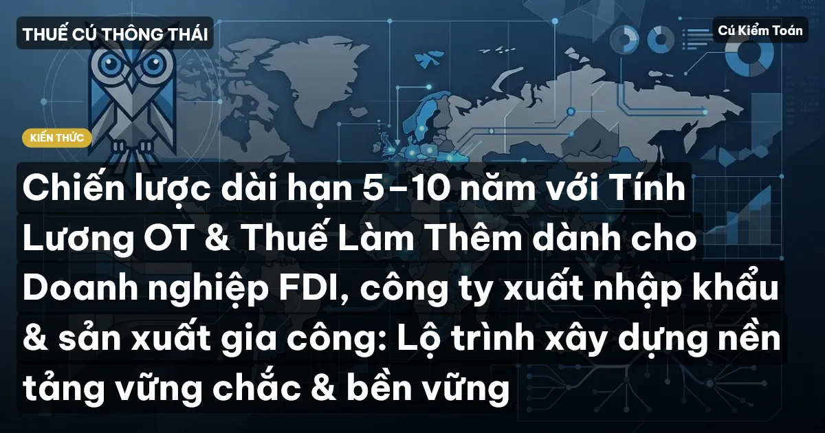 Chiến lược dài hạn 5–10 năm với Tính Lương OT & Thuế Làm Thêm dành cho Doanh nghiệp FDI, công ty xuất nhập khẩu & sản xuất gia công: Lộ trình xây dựng nền tảng vững chắc & bền vững