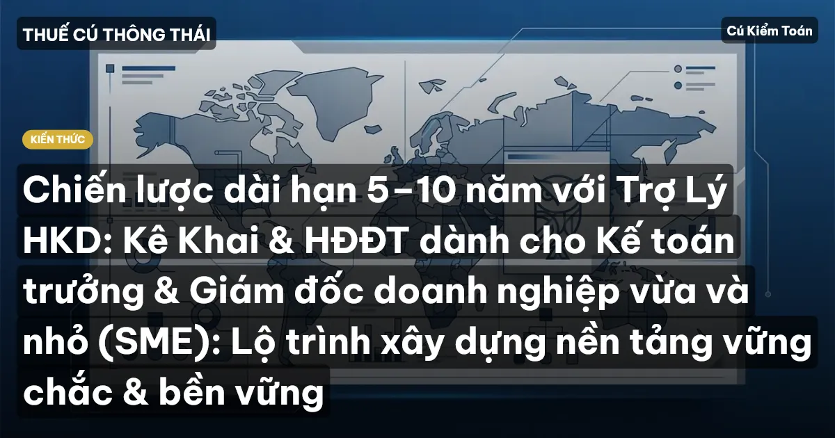 Chiến lược dài hạn 5–10 năm với Trợ Lý HKD: Kê Khai & HĐĐT dành cho Kế toán trưởng & Giám đốc doanh nghiệp vừa và nhỏ (SME): Lộ trình xây dựng nền tảng vững chắc & bền vững