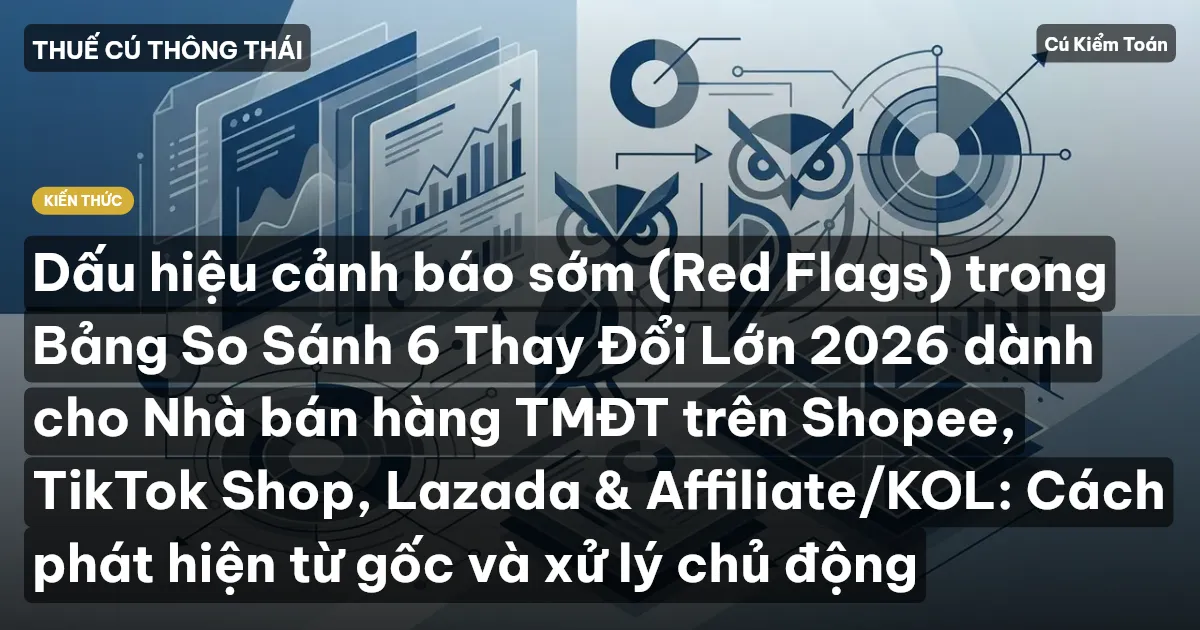 Dấu hiệu cảnh báo sớm (Red Flags) trong Bảng So Sánh 6 Thay Đổi Lớn 2026 dành cho Nhà bán hàng TMĐT trên Shopee, TikTok Shop, Lazada & Affiliate/KOL: Cách phát hiện từ gốc và xử lý chủ động