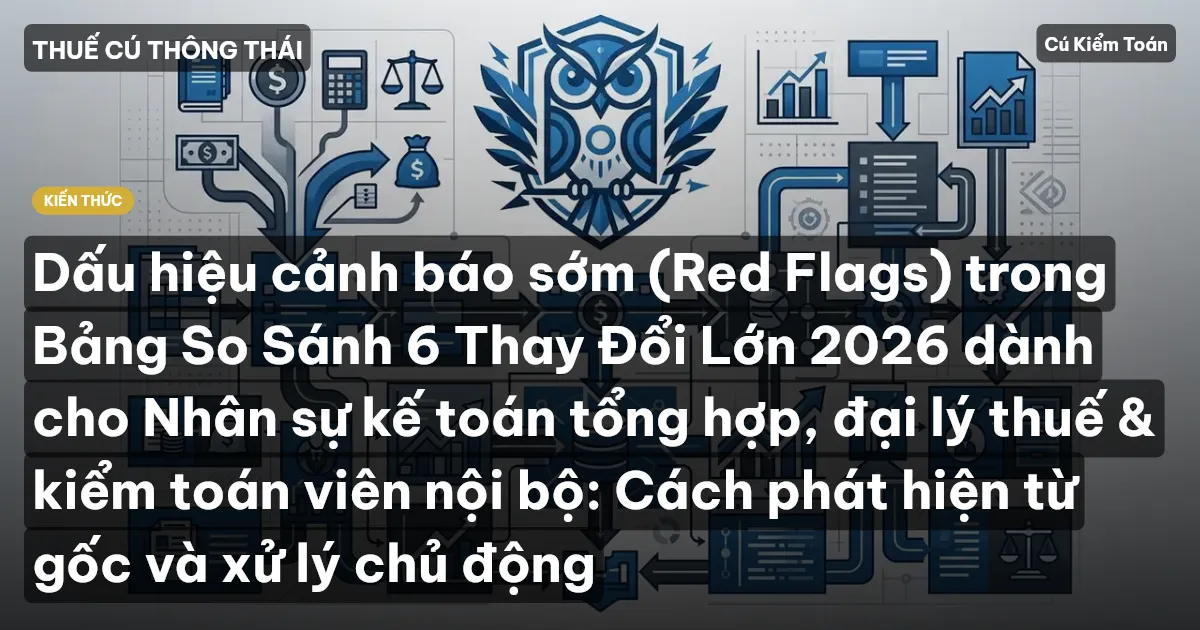 Dấu hiệu cảnh báo sớm (Red Flags) trong Bảng So Sánh 6 Thay Đổi Lớn 2026 dành cho Nhân sự kế toán tổng hợp, đại lý thuế & kiểm toán viên nội bộ: Cách phát hiện từ gốc và xử lý chủ động