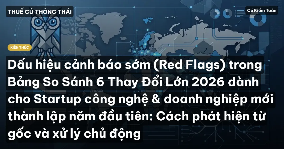 Dấu hiệu cảnh báo sớm (Red Flags) trong Bảng So Sánh 6 Thay Đổi Lớn 2026 dành cho Startup công nghệ & doanh nghiệp mới thành lập năm đầu tiên: Cách phát hiện từ gốc và xử lý chủ động