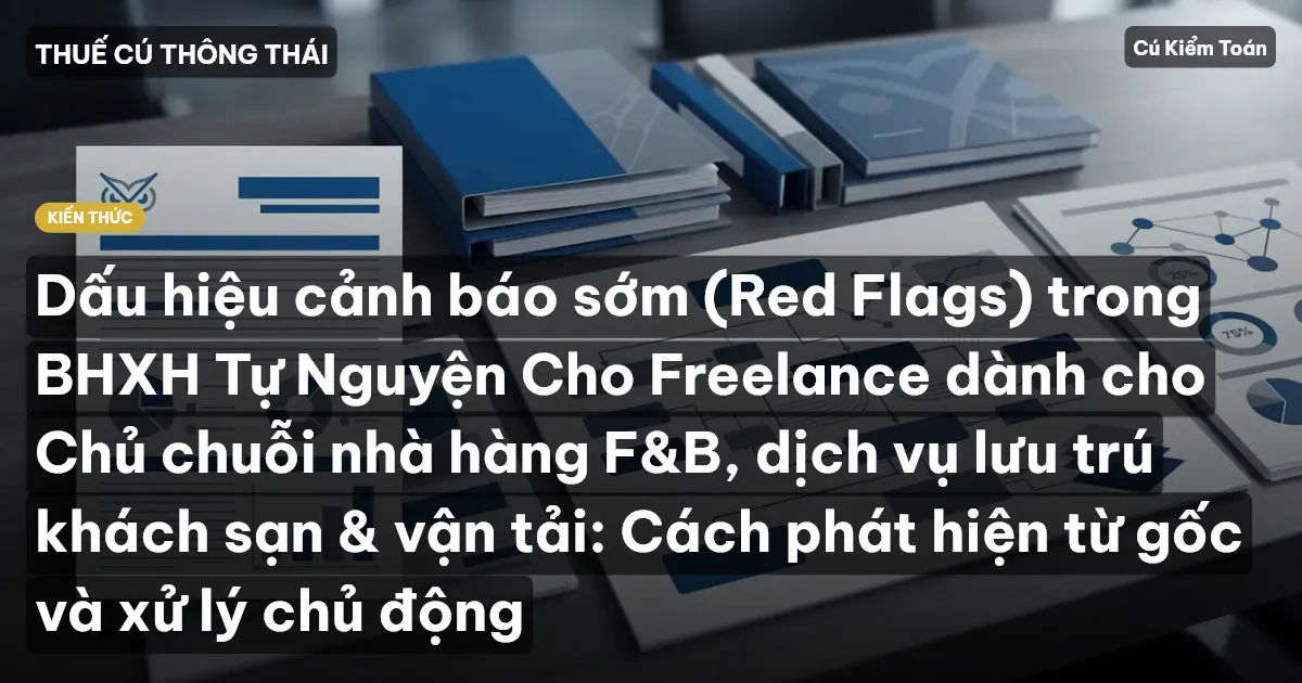 Dấu hiệu cảnh báo sớm (Red Flags) trong BHXH Tự Nguyện Cho Freelance dành cho Chủ chuỗi nhà hàng F&B, dịch vụ lưu trú khách sạn & vận tải: Cách phát hiện từ gốc và xử lý chủ động