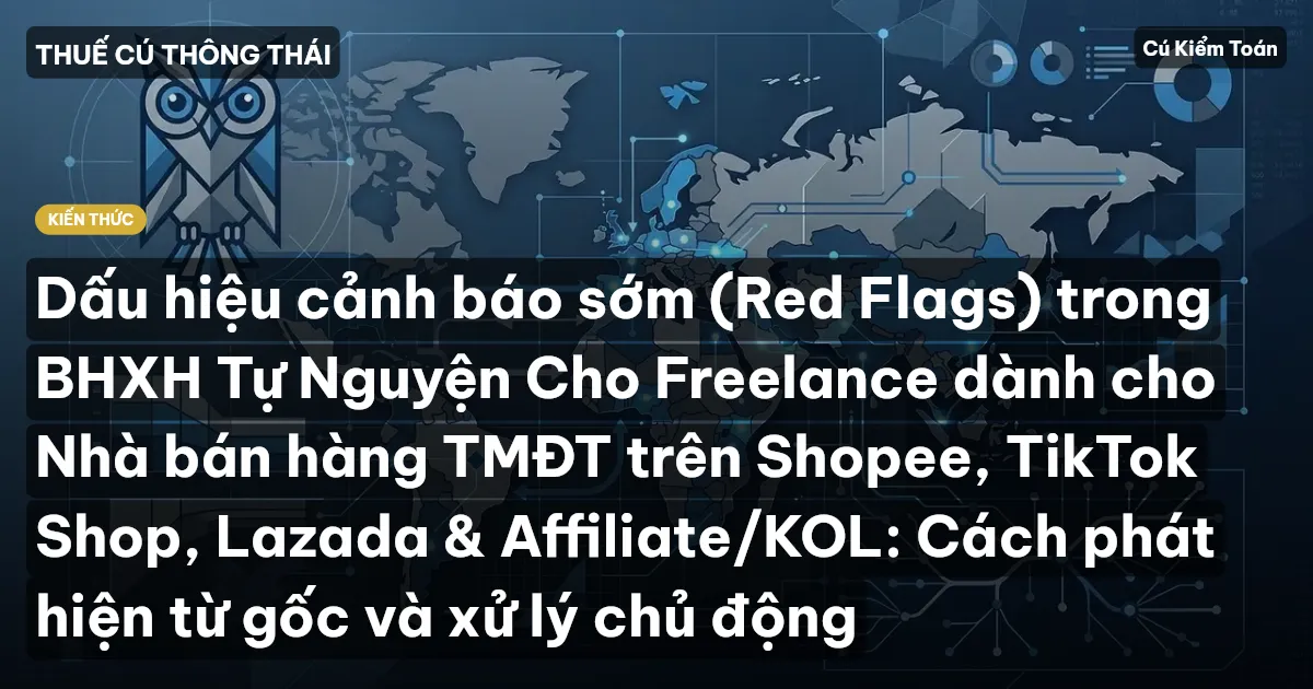 Dấu hiệu cảnh báo sớm (Red Flags) trong BHXH Tự Nguyện Cho Freelance dành cho Nhà bán hàng TMĐT trên Shopee, TikTok Shop, Lazada & Affiliate/KOL: Cách phát hiện từ gốc và xử lý chủ động