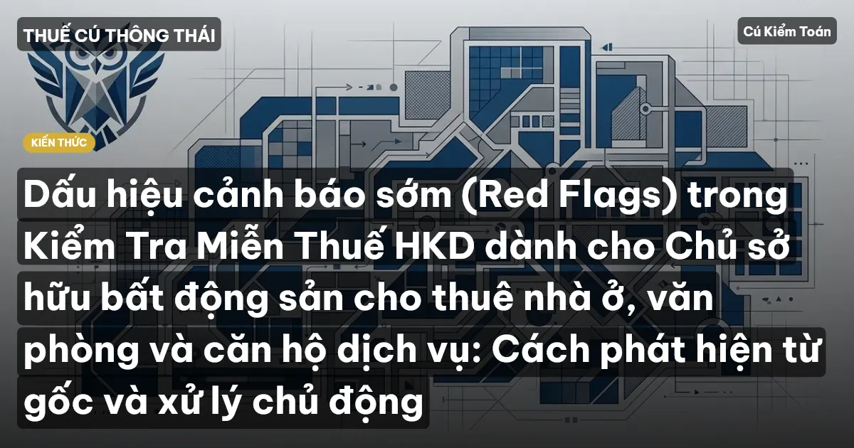 Dấu hiệu cảnh báo sớm (Red Flags) trong Kiểm Tra Miễn Thuế HKD dành cho Chủ sở hữu bất động sản cho thuê nhà ở, văn phòng và căn hộ dịch vụ: Cách phát hiện từ gốc và xử lý chủ động