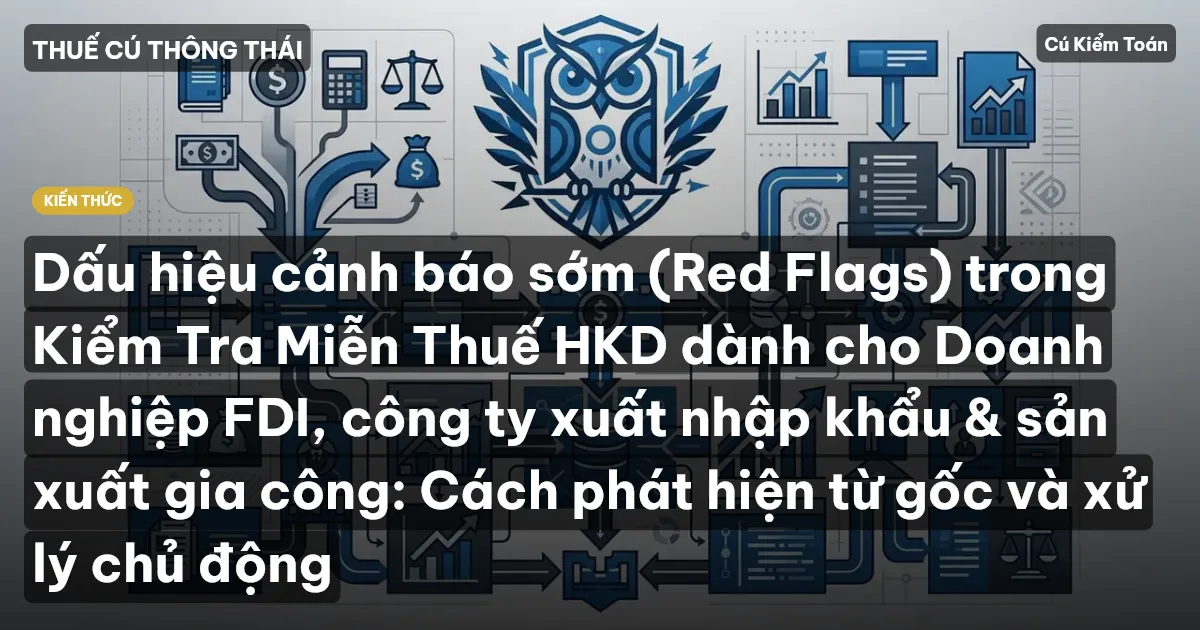 Dấu hiệu cảnh báo sớm (Red Flags) trong Kiểm Tra Miễn Thuế HKD dành cho Doanh nghiệp FDI, công ty xuất nhập khẩu & sản xuất gia công: Cách phát hiện từ gốc và xử lý chủ động