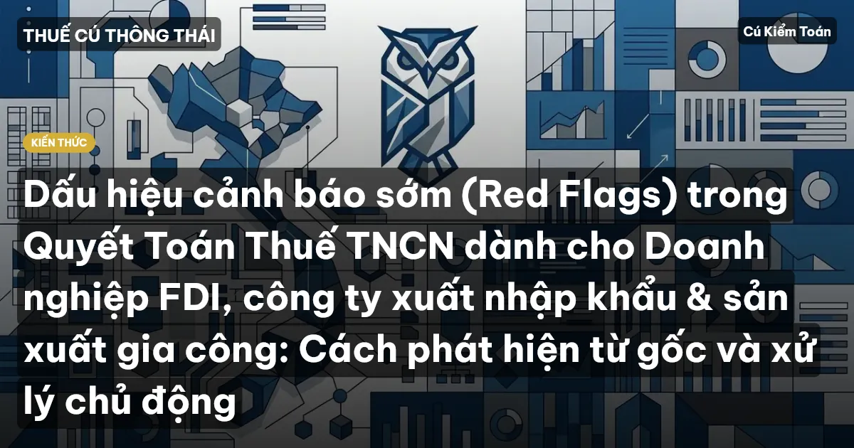 Dấu hiệu cảnh báo sớm (Red Flags) trong Quyết Toán Thuế TNCN dành cho Doanh nghiệp FDI, công ty xuất nhập khẩu & sản xuất gia công: Cách phát hiện từ gốc và xử lý chủ động