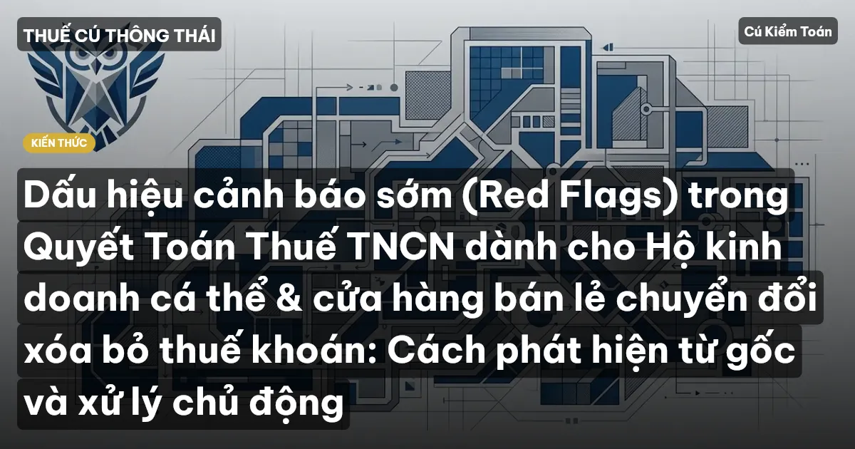 Dấu hiệu cảnh báo sớm (Red Flags) trong Quyết Toán Thuế TNCN dành cho Hộ kinh doanh cá thể & cửa hàng bán lẻ chuyển đổi xóa bỏ thuế khoán: Cách phát hiện từ gốc và xử lý chủ động