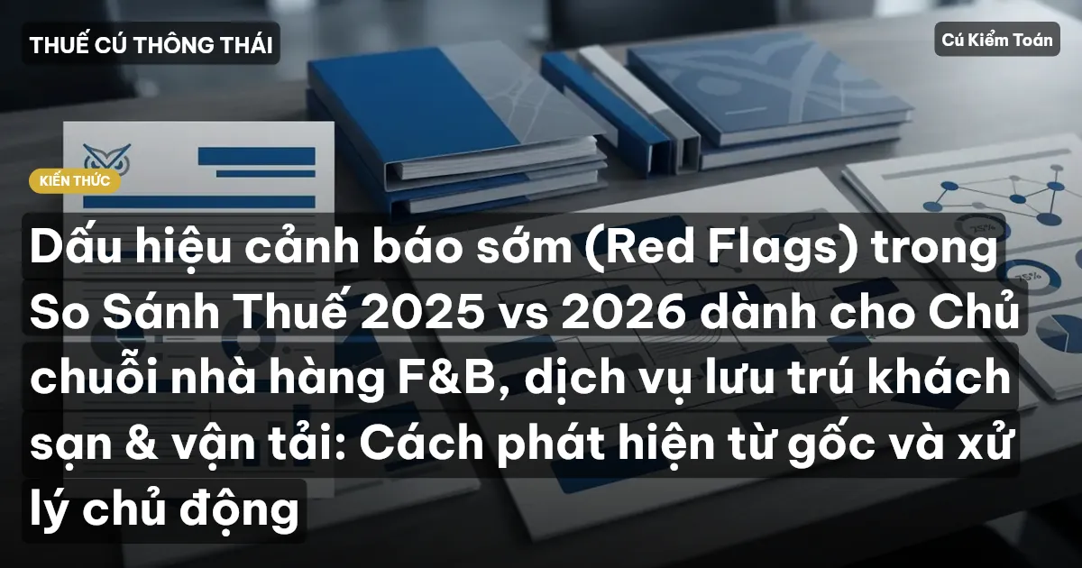 Dấu hiệu cảnh báo sớm (Red Flags) trong So Sánh Thuế 2025 vs 2026 dành cho Chủ chuỗi nhà hàng F&B, dịch vụ lưu trú khách sạn & vận tải: Cách phát hiện từ gốc và xử lý chủ động
