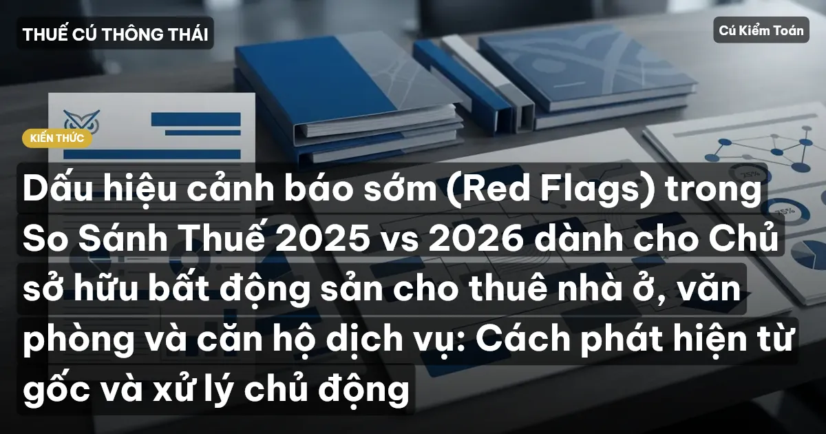 Dấu hiệu cảnh báo sớm (Red Flags) trong So Sánh Thuế 2025 vs 2026 dành cho Chủ sở hữu bất động sản cho thuê nhà ở, văn phòng và căn hộ dịch vụ: Cách phát hiện từ gốc và xử lý chủ động